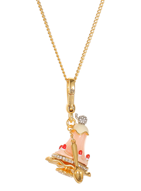 女吊坠粉色草莓甜点冰淇淋勺子