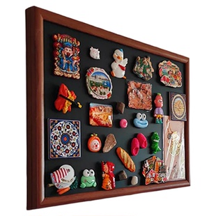 磁吸板冰箱贴展示板挂墙式磁力板实木珐琅黑板白板写字板家用化妆品收纳板磁性挂墙谷子收纳板墙面装饰留言板