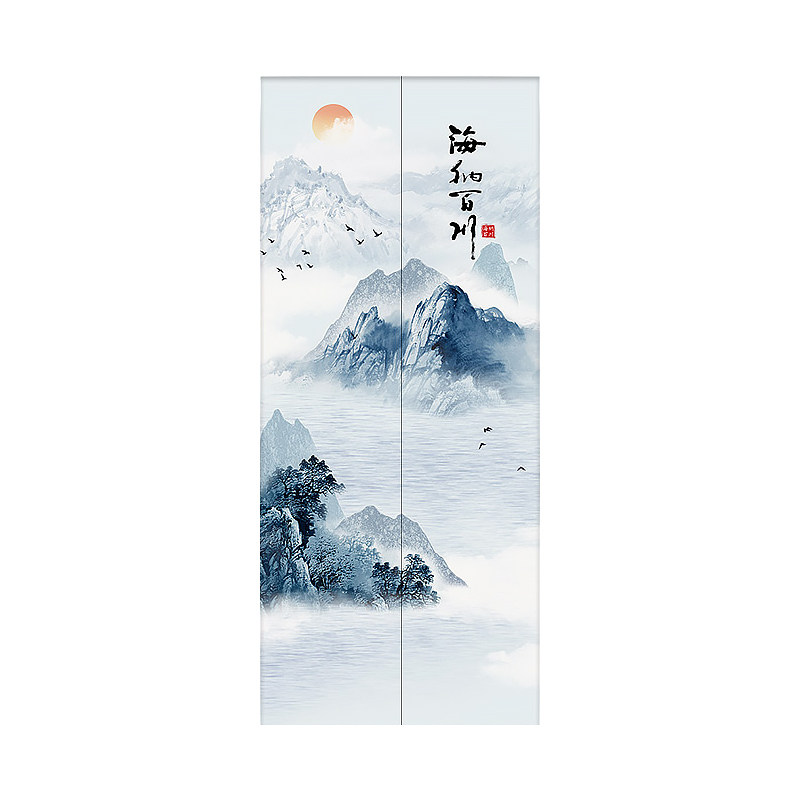 新中式入户电梯门可移除不留胶贴
