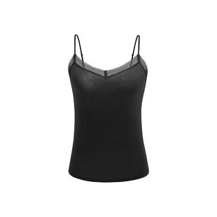 曼妮芬棉质生活无痕显瘦蕾丝花边50支棉莫代尔吊带背心女