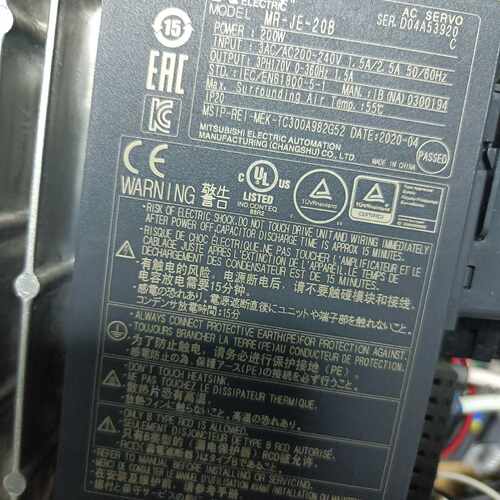 议价Original Disassembled Mitsubishi 200W Servo Motor With