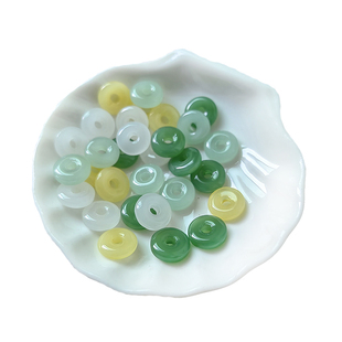 平安扣琉璃材质不掉色圆圈diy手工编织手链项链吊坠耳饰发饰配件