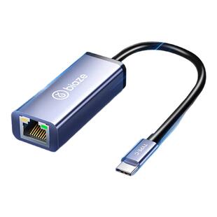 毕亚兹type-c转网口千兆biaze网卡连接口外接手机电脑适配器三合一扩展C坞网络转换器USB百兆有线免驱分线器