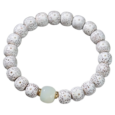 正宗海南星月菩提子手串单圈手链男女高密顺白原生态正月文玩佛珠