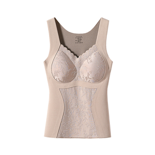石墨烯保暖背心带胸垫一体女士内衣冬季发热加绒加厚内搭2025新款