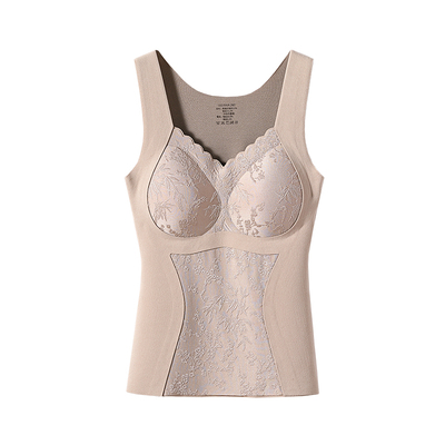 石墨烯保暖背心带胸垫一体女士内衣冬季发热加绒加厚内搭2025新款