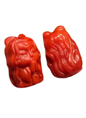 南红玛瑙狐狸九尾狐狸散珠原矿