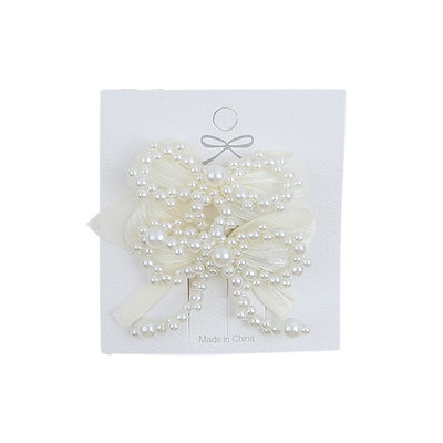 魔丽宝贝珍珠蝴蝶结发夹女童