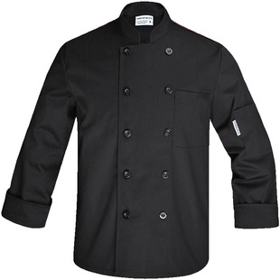 厨乐乐品牌餐饮饭店厨房厨师工作服长袖厨师长厨师服装男定制LOGO