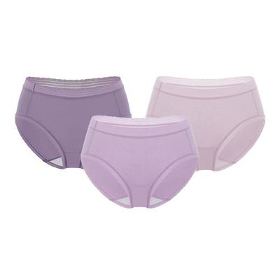 全棉时代女士全棉蕾丝花边内裤中腰三角裤女纯棉内裤舒适轻薄透气