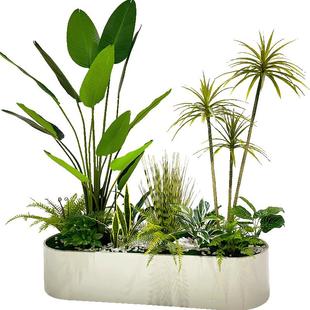 wo+仿真绿植天堂鸟散尾葵假树景观花箱花艺商场橱窗装饰落地摆放