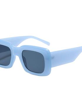 LESCA夏季浅蓝大框太阳镜女