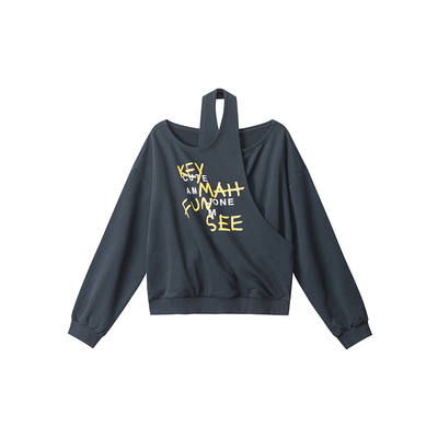 F383字母印花挂脖卫衣