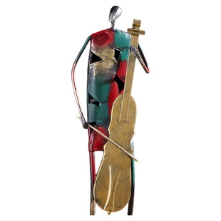 中古风vintage铁艺术摆件抽象音乐家客厅电视柜装饰品高级感小众