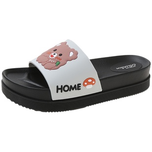 可爱卡通小熊松糕厚底拖鞋女夏时尚外穿室内居家防滑凉拖鞋ins潮