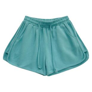 品质~时髦宽松运动阔腿辣妹短裤女夏松紧腰百搭显瘦休闲跑步热裤