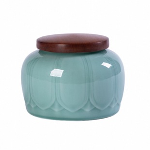 龙泉青瓷茶叶罐礼盒装龙井普洱红茶陶瓷储存茶罐密封罐家用大容量