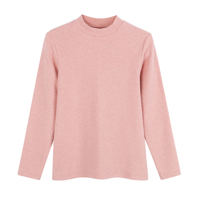 三针加厚纯棉半高领秋衣女上衣