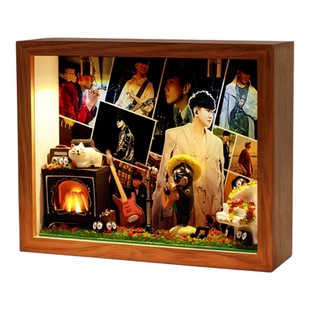 林俊杰周边相框礼物摆台小夜灯生日音乐diy主题定制小屋手工灯光