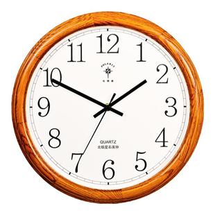 北极星挂钟客厅实木创意中式静音卧室水曲柳简约时钟石英钟中国风