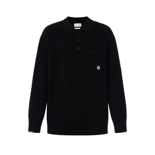 CMF秋季华夫格polo衫男士美式复古翻领青年商务风潮长袖简约毛衣