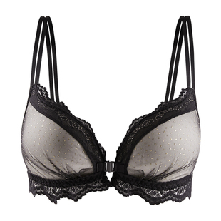 前扣美背性感内衣女小胸聚拢显大蕾丝纯欲风防下垂上托文胸罩套装