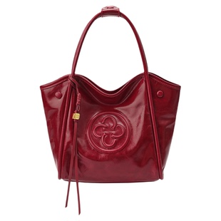 CASSILE卡思乐手提菜篮包新年本命年红色女包包单肩斜挎新娘婚包