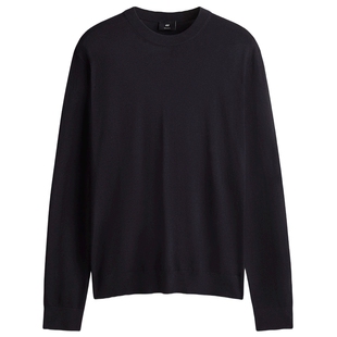 HM男装针织衫春季合身版型细密针织套衫打底衫1286500