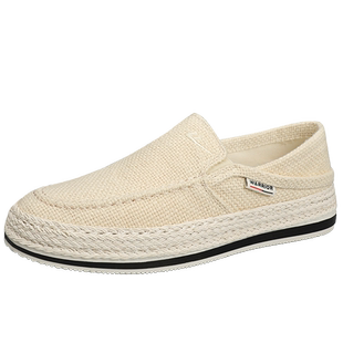 回力官方旗舰店帆布鞋男夏季新款透气一脚蹬布鞋男款休闲亚麻板鞋