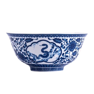 景德镇正品高温瓷6英寸面碗昌南旗舰店官方十二生肖福碗釉下青花