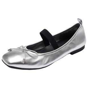 莱尔斯丹春夏彩虹软糖新明星同款羊皮芭蕾玛丽珍单鞋女6M01010