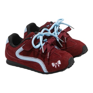 红蜻蜓儿童鞋子女童运动德训板鞋2025新款秋冬季学生软底加绒红色