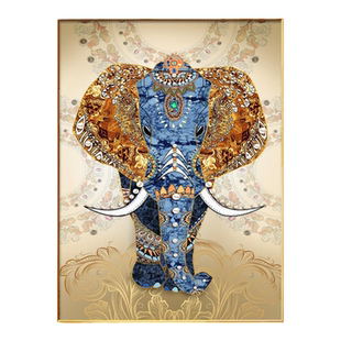 大象电表箱装饰画竖款竖版餐厅配电箱遮挡家用免打孔遮挡挂画招财