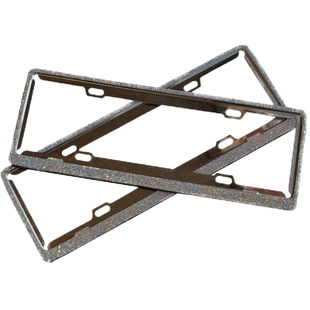 新交规车牌框个性车牌架改装钻石加硬不锈钢带钻牌照架镶水钻螺丝