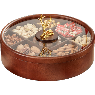 初心九宫格实木家用干果盘