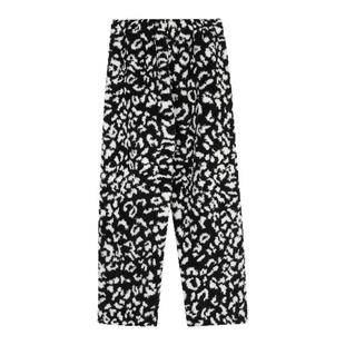 馨帮帮Homedress 韩系豹纹珊瑚绒睡裤女加厚保暖可外穿休闲家居裤