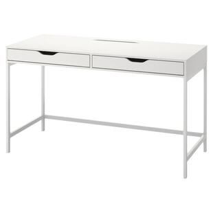 宜家国内代购 阿来斯 书桌 白色132x58厘米 办公室书房电脑桌简洁