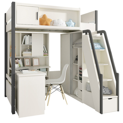 上床下桌十木上下铺带书桌衣柜
