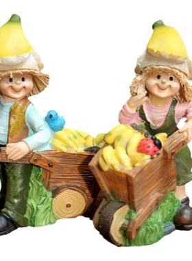 可爱香蕉娃娃收获甜蜜爱情树脂情侣摆件庭院客厅礼物桌面装饰礼物