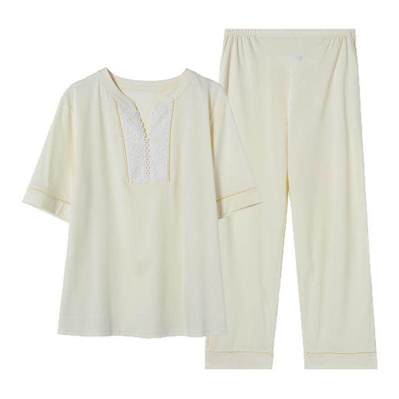 亲肤家居服套装短袖睡衣棉安莉芳