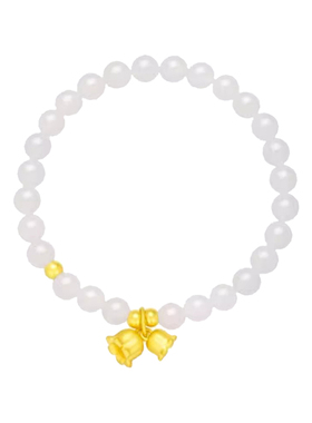 cemni千年珠宝黄金转运珠手链女和田玉足金编绳平安扣绳