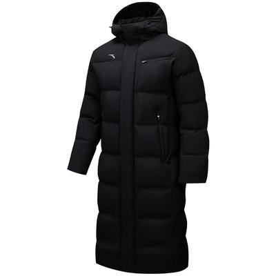 安踏羽绒服中长款连帽防风外套男