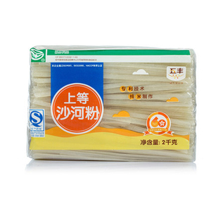 五丰江西特产沙河粉整袋装2kg炒牛肉干米粉宽粉米线新鲜碱水挂面
