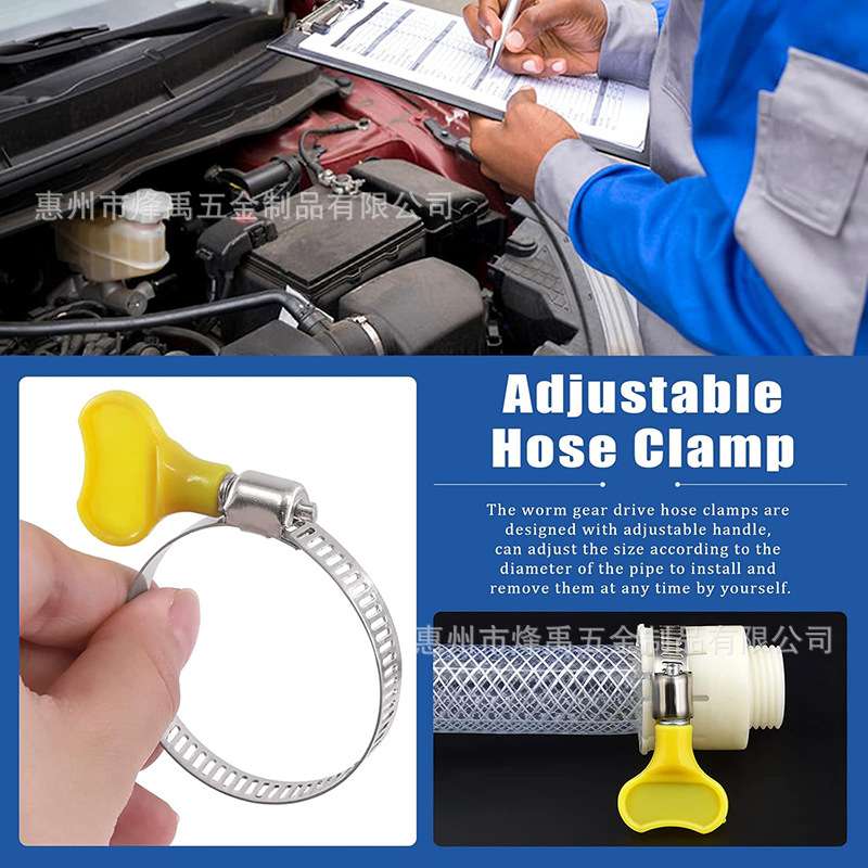 跨境批发76PCS201不锈钢塑料箍带拧卡箍夹水手柄管管喉柄美式自