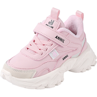 安奈儿女童鞋子运动鞋2025新款冬季加绒二棉鞋女孩中大童儿童冬鞋