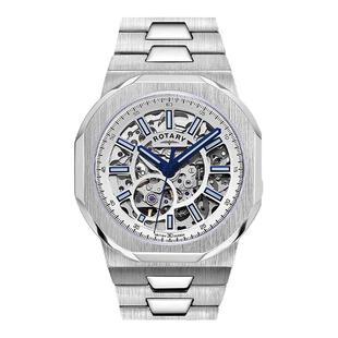 英国ROTARY劳特莱摄政王商务机械表男士手表镂空表盘男友新年礼物