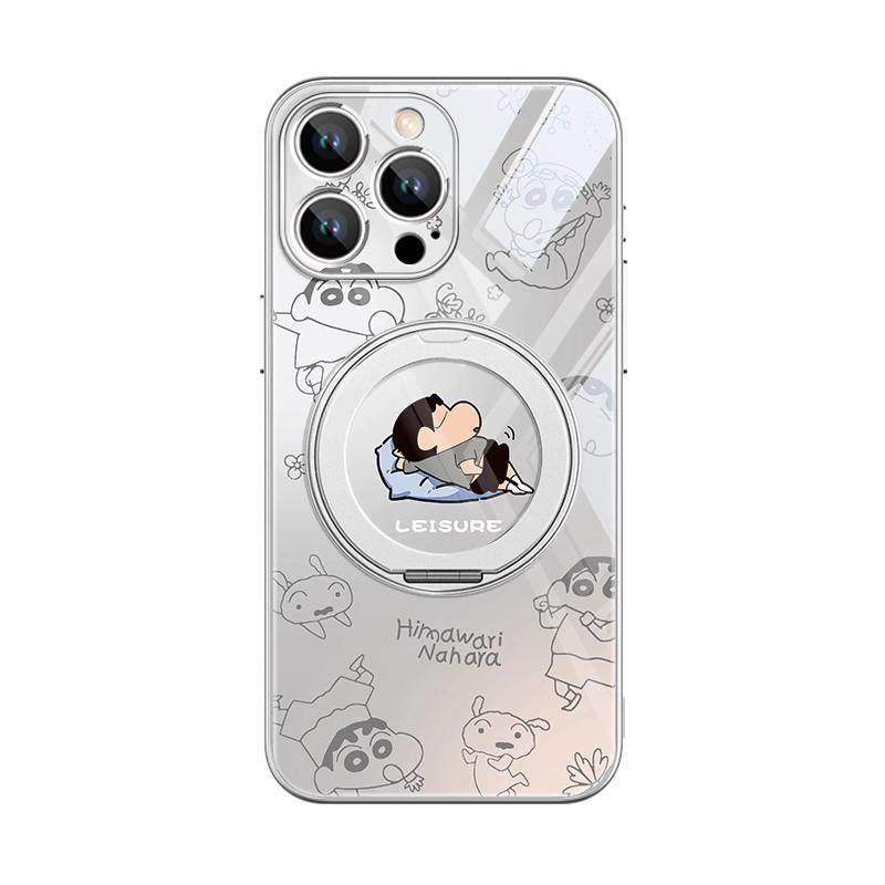 磁吸带支架适用苹果17promax手机壳16iphone15plus指环扣旋转14蜡笔小新13新款12小米华为mate7