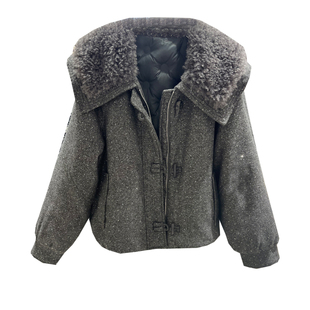 娃娃领羊羔毛拼接鸭绒厚外套小仙女2025冬季新款时尚亮闪闪羽绒服