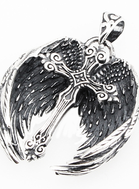 男女925纯银星星月亮十字架吊坠