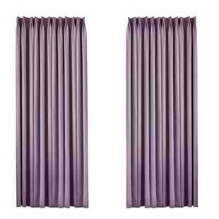 2025新款双面全遮光涤纶紫色棉麻窗帘简约遮阳卧室客厅阳台飘窗布